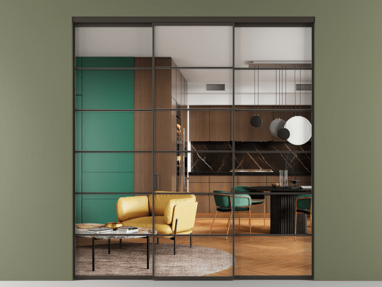 Алюминевая перегородка АЛПР 040.04_ААН_Crystalvision_new. Цвет Алюминий антрацит. Материал Алюминий в эмали. Коллекция Перегородка Формато внутри проёма 3 створки. Фото. Алюминевая перегородка АЛПР 040.04_ААН_Crystalvision_new. Цвет Алюминий антрацит. Материал Алюминий в эмали. Коллекция Перегородка Формато внутри проёма 3 створки. Картинка.