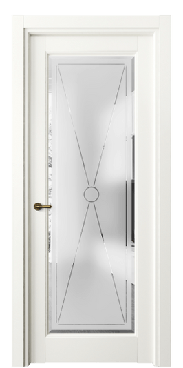 Межкомнатная дверь 6300 МЖМ Сатинированное стекло с гравировкой и фацетом. Цвет Матовый жемчужный. Материал Гладкая эмаль. Коллекция Тоскана Литера. Фото. Дверь межкомнатная 6300 МЖМ Сатинированное стекло с гравировкой и фацетом. Цвет Матовый жемчужный. Материал Гладкая эмаль. Коллекция Тоскана Литера. Картинка.