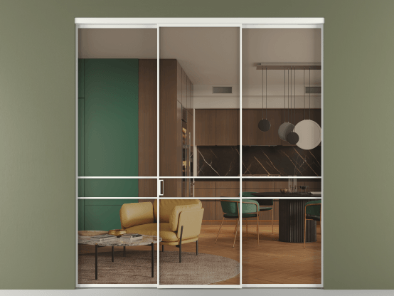 Алюминевая перегородка vn1+2_02_ Алюминий светло-серый Бронза прозрачное. Цвет Алюминий светло-серый. Материал Алюминий в эмали. Коллекция Перегородка Формато внутри проёма 3 створки. Фото. Алюминевая перегородка vn1+2_02_ Алюминий светло-серый Бронза прозрачное. Цвет Алюминий светло-серый. Материал Алюминий в эмали. Коллекция Перегородка Формато внутри проёма 3 створки. Картинка.