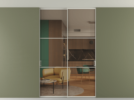 Алюминевая перегородка vn2_03 Алюминий тёплый серый Бронза прозрачное. Цвет Алюминий тёплый серый. Материал Алюминий в эмали. Коллекция Перегородка Формато внутри проёма скрытое крепление в потолок 2 створки. Фото. Алюминевая перегородка vn2_03 Алюминий тёплый серый Бронза прозрачное. Цвет Алюминий тёплый серый. Материал Алюминий в эмали. Коллекция Перегородка Формато внутри проёма скрытое крепление в потолок 2 створки. Картинка.