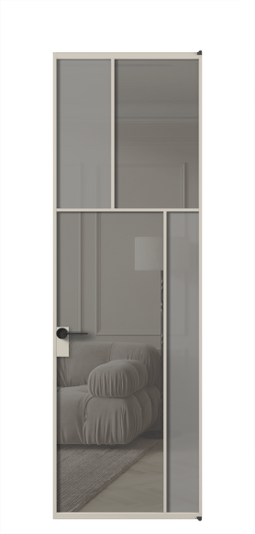 Межкомнатная дверь АЛПЛ041.23 АСБЖ Серый сатин матовое + Серый прозрачное. Цвет Алюминий светло-бежевый. Материал Алюминий в эмали. Коллекция Mosaic. Фото. Дверь межкомнатная АЛПЛ041.23 АСБЖ Серый сатин матовое + Серый прозрачное. Цвет Алюминий светло-бежевый. Материал Алюминий в эмали. Коллекция Mosaic. Картинка.