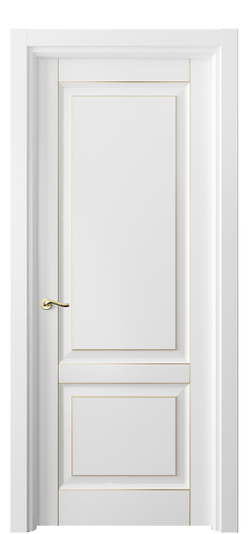 Дверь межкомнатная 0741 ББЛП. Цвет Бук белоснежный с позолотой. Материал Массив бука эмаль с патиной. Коллекция Lignum. Картинка.