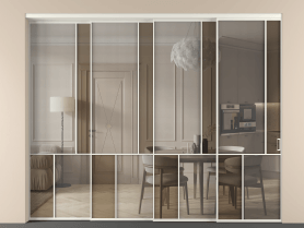 Алюминевая перегородка vntl4_1 БЕЛ. Цвет Алюминий Белый. Материал Алюминий. Коллекция Перегородка Mosaic внутри проёма 4 створки с синхронным механизмом. Фото. Алюминевая перегородка vntl4_1 БЕЛ. Цвет Алюминий Белый. Материал Алюминий. Коллекция Перегородка Mosaic внутри проёма 4 створки с синхронным механизмом. Картинка.