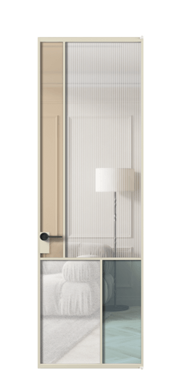 Межкомнатная дверь АЛПЛ041.20 АБСР 4 стекла. Цвет Алюминий бежево-серый. Материал Алюминий в эмали. Коллекция Мозаик. Фото. Дверь межкомнатная АЛПЛ041.20 АБСР 4 стекла. Цвет Алюминий бежево-серый. Материал Алюминий в эмали. Коллекция Мозаик. Картинка.