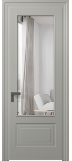 Межкомнатная дверь 8342 МНСР Двустороннее зеркало. Цвет Матовый нейтральный серый. Материал Гладкая эмаль. Коллекция Рокка. Фото. Дверь межкомнатная 8342 МНСР Двустороннее зеркало. Цвет Матовый нейтральный серый. Материал Гладкая эмаль. Коллекция Рокка. Картинка.