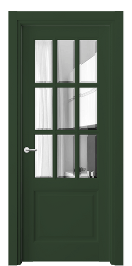 Дверь межкомнатная 6312 Хромовый зелёный RAL 6020. Цвет RAL. Материал Массив бука эмаль. Коллекция Toscana Grigliato. Картинка.
