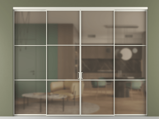 Алюминевая перегородка vn2+2_03 Бронза сатин триплекс БЕЛ. Цвет Алюминий Белый. Материал Алюминий. Коллекция Перегородка Formato внутри проёма 4 створки. Фото. Алюминевая перегородка vn2+2_03 Бронза сатин триплекс БЕЛ. Цвет Алюминий Белый. Материал Алюминий. Коллекция Перегородка Formato внутри проёма 4 створки. Картинка.