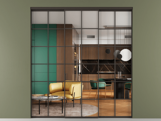 Алюминевая перегородка АЛПР 040.05_ААН_Crystalvision_new. Цвет Алюминий антрацит. Материал Алюминий в эмали. Коллекция Перегородка Формато внутри проёма 3 створки. Фото. Алюминевая перегородка АЛПР 040.05_ААН_Crystalvision_new. Цвет Алюминий антрацит. Материал Алюминий в эмали. Коллекция Перегородка Формато внутри проёма 3 створки. Картинка.