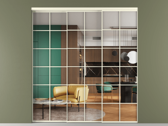 Алюминевая перегородка АЛПР 040.05_АМБ_Crystalvision_new. Цвет Алюминий молочно-белый. Материал Алюминий в эмали. Коллекция Перегородка Формато внутри проёма 3 створки с синхронным механизмом. Фото. Алюминевая перегородка АЛПР 040.05_АМБ_Crystalvision_new. Цвет Алюминий молочно-белый. Материал Алюминий в эмали. Коллекция Перегородка Формато внутри проёма 3 створки с синхронным механизмом. Картинка.