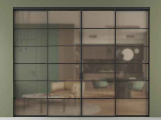 Алюминевая перегородка vn2+2_04 Бронза сатин триплекс ЧЕР. Цвет Алюминий Черный. Материал Алюминий. Коллекция Перегородка Formato внутри проёма 4 створки. Фото. Алюминевая перегородка vn2+2_04 Бронза сатин триплекс ЧЕР. Цвет Алюминий Черный. Материал Алюминий. Коллекция Перегородка Formato внутри проёма 4 створки. Картинка.