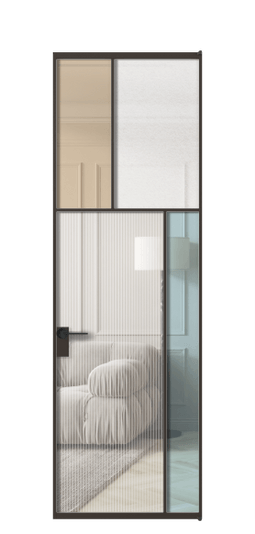 Межкомнатная дверь АЛПЛ041.23 ААН 4 стекла. Цвет Алюминий антрацит. Материал Алюминий в эмали. Коллекция Мозаик. Фото. Дверь межкомнатная АЛПЛ041.23 ААН 4 стекла. Цвет Алюминий антрацит. Материал Алюминий в эмали. Коллекция Мозаик. Картинка.