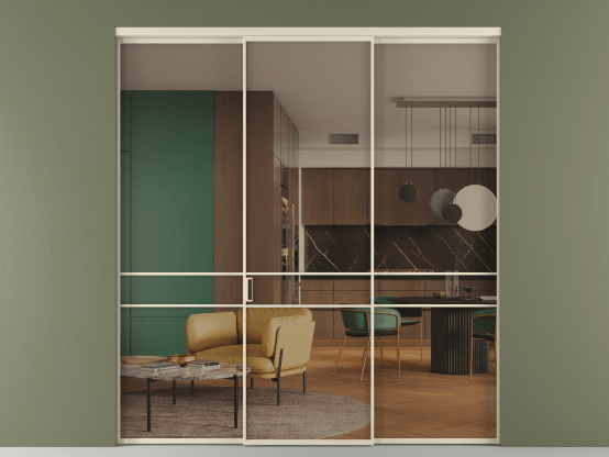 Алюминевая перегородка vn1+2_02_ Алюминий бежево-серый Бронза прозрачное. Цвет Алюминий бежево-серый. Материал Алюминий в эмали. Коллекция Перегородка Формато внутри проёма 3 створки. Фото. Алюминевая перегородка vn1+2_02_ Алюминий бежево-серый Бронза прозрачное. Цвет Алюминий бежево-серый. Материал Алюминий в эмали. Коллекция Перегородка Формато внутри проёма 3 створки. Картинка.