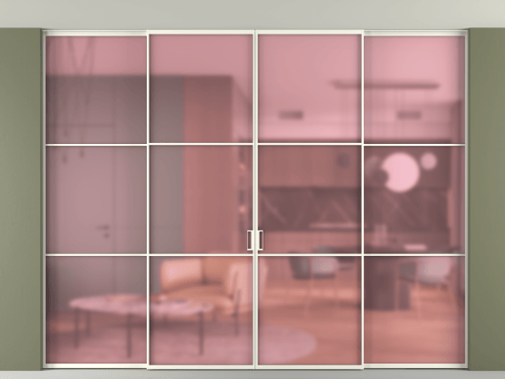 Алюминевая перегородка АЛПР 040.03_АЖМ_САТ РОЗ_new. Цвет Алюминий жемчужный. Материал Алюминий в эмали. Коллекция Перегородка Формато внутри проёма скрытое крепление в потолок 4 створки. Фото. Алюминевая перегородка АЛПР 040.03_АЖМ_САТ РОЗ_new. Цвет Алюминий жемчужный. Материал Алюминий в эмали. Коллекция Перегородка Формато внутри проёма скрытое крепление в потолок 4 створки. Картинка.