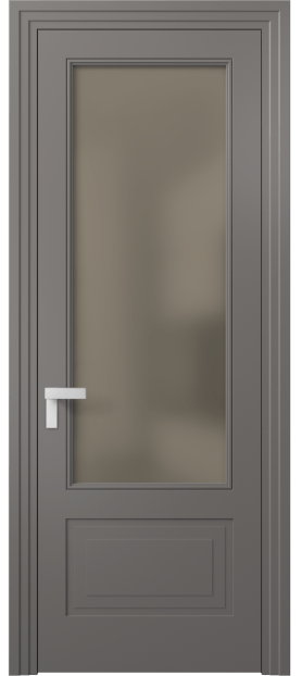 Межкомнатная дверь 8342 МКЛС Бронза сатин. Цвет Матовый классический серый. Материал Гладкая эмаль. Коллекция Rocca. Фото. Дверь межкомнатная 8342 МКЛС Бронза сатин. Цвет Матовый классический серый. Материал Гладкая эмаль. Коллекция Rocca. Картинка.