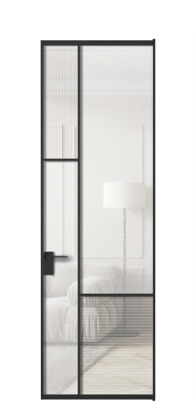 Межкомнатная дверь АЛПЛ041.13 ЧРН Рифлёное стекло "Дюна" + Фактурное стекло "Лёд". Цвет Алюминий Черный. Материал Алюминий. Коллекция Mosaic. Фото. Дверь межкомнатная АЛПЛ041.13 ЧРН Рифлёное стекло "Дюна" + Фактурное стекло "Лёд". Цвет Алюминий Черный. Материал Алюминий. Коллекция Mosaic. Картинка.