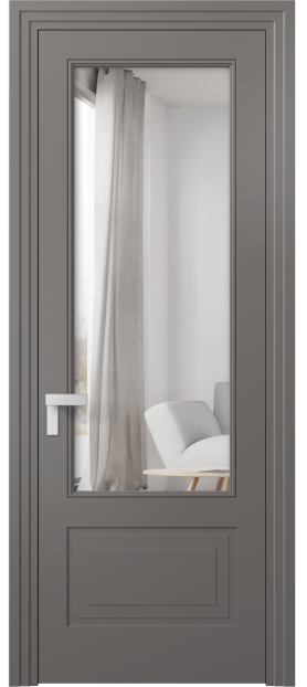 Межкомнатная дверь 8342 МКЛС Двустороннее зеркало. Цвет Матовый классический серый. Материал Гладкая эмаль. Коллекция Rocca. Фото. Дверь межкомнатная 8342 МКЛС Двустороннее зеркало. Цвет Матовый классический серый. Материал Гладкая эмаль. Коллекция Rocca. Картинка.