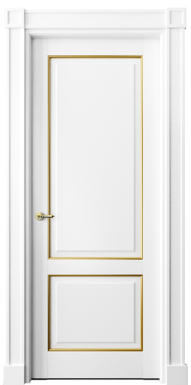 Серия 6303 - Межкомнатная дверь Toscana Plano 6303 Бук белоснежный с позолотой