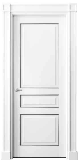 Серия 6305 - Межкомнатная дверь Toscana Plano 6305 Бук белоснежный с серебром